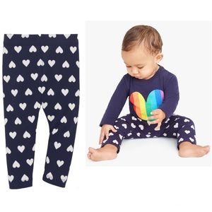 PRIMARY | 💙Unisex Baby Legging in Navy / White Heart Print🤍| 18-24 MO.